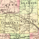Vintage Map of Michigan 1875
