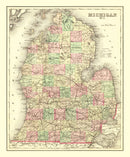 Vintage Map of Michigan 1875
