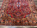Persian Lilihan Rug 5x6, Red, Floral, Antique Persian Carpet