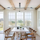 Matt Black Three Arm Adjustable Pendant Light Chandelier