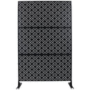 Outdoor & Indoor Privacy Screen Metal Privacy Screen 76' H×48' W, Freestanding Decorative Privacy Screen for Deck Balcony Patio, Privacy Fence Panels for Outside Lawn Garden PS107 BLACK