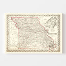 Vintage Map of Missouri 1855