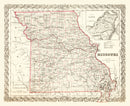 Vintage Map of Missouri 1855