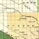 Vintage Union Pacific Railroad Land Grant Map of Nebraska 1884