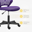Purple Adjustable Desk Chair With Lumbar Support Swivel
