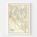 Vintage Railroad Map of Nebraska 1884