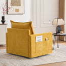 UNITED WE WIN Swivel Barrel Chair - Mid Century Modern Chair, Thick Padded Arm Chair with Solid Metal Base, Comfortable Single Sofa Chair, Swivel Accent Chair for Living Room Bedroom