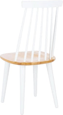 Farmhouse Spindle Back Side Chair White Natural Dining Room