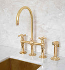 Elegant 3-Hole Brass Bridge Faucet for Timeless Charm