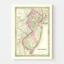Vintage Map of New Jersey 1855