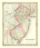 Vintage Map of New Jersey 1855