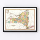 Vintage Map of New York 1819