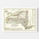Vintage Map of New York 1844