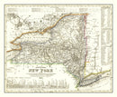 Vintage Map of New York 1844