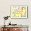Vintage Map of the History of New York 1928