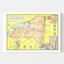 Vintage Map of the History of New York 1928