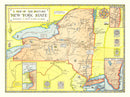 Vintage Map of the History of New York 1928