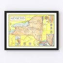 Vintage Map of the History of New York 1928