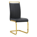 Modern Dining Chairs, PU Faux Leather High Back Upholstered Side Chair with Golden C-shaped Tube Metal Legs for Dining Room,Kitchen(Set of 2 )(Black+PU)W115171346