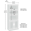 Heritage Hill Library With Doors Bookcase, Classic Cherry Finish, 71 Inch Tall