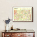 Vintage Map of North Dakota 1909