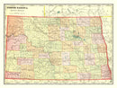 Vintage Map of North Dakota 1909