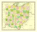 Vintage Map of Ohio 1836