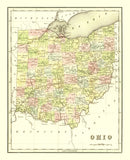 Vintage Map of Ohio 1838