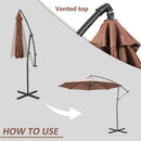 Ainfox 10FT Patio Offset Umbrella with 360 Degree Rotation and Cross Base for Garden Outdoor Swimming Pool & Large Market
