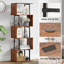 S Shaped 6 Tier Bookshelf Wood And Metal Room Divider