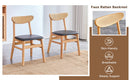 Cozy Natural Wood Color Rubberwood Dining Chair Set - 8 Pieces, Solid Wood and Rattan-Style Design, Small Curved Back, PU Cushion, And Beautiful Shape Match Perfectly With Any Room And Everyday Use.
