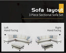 Sectional Sofa Faux Leather White L Shaped Couch Set