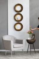 Round Wall Mirror With Metal Frame, Accent Mirror For Living Room - Gold