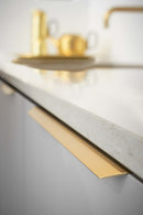 Matte Bronze "Blaze" Edge Drawer Tab Pulls