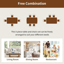 Brown Beige Space Saving Solid Wood Dining Set Chairs