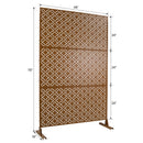Freestanding Decorative Privacy Screen for Deck Balcony Patio, Metal Privacy Screen 76' H×48' W, Brown