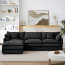 Modular Sectional Sofa, 105 Inch L Shaped Couch Set, Comfy Cloud Couches with Movable Ottoman, Black Chenille