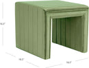 Elegant Green Velvet Tufted Channel Ottoman Footstool