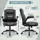 Ergonomic Leather Office Chair Adjustable Armrests Black
