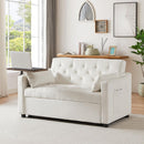 CREAM WHITE VELVET SOFA BED
