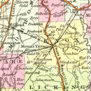 Vintage Map of Ohio 1854