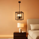 Black Farmhouse 4 Light Chandelier Pendant Light Adjustable
