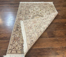 Pak Persian Rug 4x6, Floral Medallion, Beige, Wool and Silk Highlights, Vintage Handmade Rug