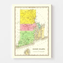 Vintage Map of Rhode Island 1838