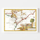 Vintage Map of South Carolina 1706