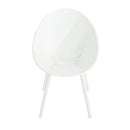 Modern Gable Dining Chair Set of 2 with Weather-Resistant Plastic in White