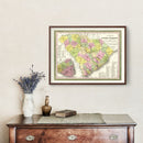 Vintage Map of South Carolina 1854
