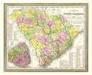 Vintage Map of South Carolina 1854