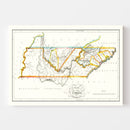 Vintage Map of Tennessee 1814