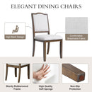 6-Piece Dining Table Set, 60inch to 78inch Extendable Wood Dining Table with Removable Leaf, Kitchen Table Set with 4 Upholstered Side Chair and Bench, Dining Table Set for 6 (Brown)